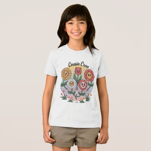 いとこクルー かわいい花柄 トライブレンドＴシャツ (正面全面)