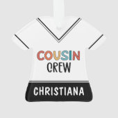 いとこパーソナライズされたの贈り物にマッチするいとこのクルー オーナメント (裏面)