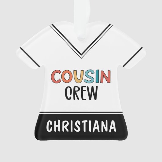 いとこパーソナライズされたの贈り物にマッチするいとこのクルー オーナメント (正面)