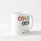 いとこパーソナライズされたの贈り物にマッチするいとこのクルー コーヒーマグカップ (正面右)