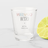 いとこパーソナライズされたの贈り物にマッチするいとこのクルー ショットグラス (裏面)