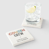 いとこパーソナライズされたの贈り物にマッチするいとこのクルー ストーンコースター (横)