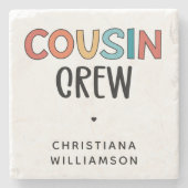 いとこパーソナライズされたの贈り物にマッチするいとこのクルー ストーンコースター (正面)