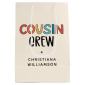 いとこパーソナライズされたの贈り物にマッチするいとこのクルー ミディアムペーパーバッグ (裏面)