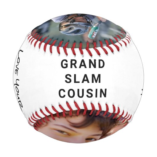 いとこパーソナライズされた写真 野球ボール (裏面)