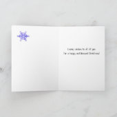 いとこ及び彼女の系譜の雪片のためのクリスマス シーズンカード (内部)