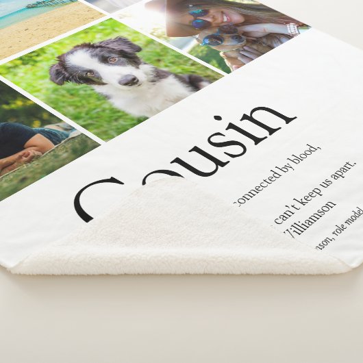 いとこ定義フォトコラージュおもしろいモダン シェルパブランケット (3/4)