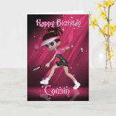 いとこ誕生日カードテニス カード (黄色い花)