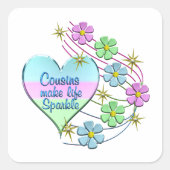 いとこ達が人生を輝かせる スクエアシール (正面)