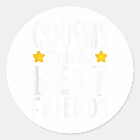 いとこ達が友最高の達を面白いシャツガールズボーにする ラウンドシール (正面)