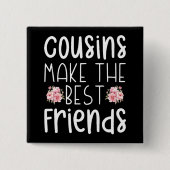 いとこ達が友達を最高の可愛い子ども花にする 缶バッジ (正面)