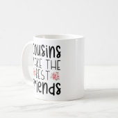 いとこ達が友達最高のに水色の花を作る コーヒーマグカップ (正面左)