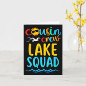 いとこ達と湖で遊ぶ 2025年夏の家族旅行 カード (黄色い花)