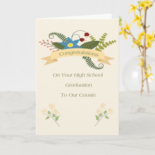 いとこ高校卒業カード カード (黄色い花)