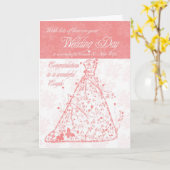 いとこ＆新婦の結婚式おめでとう カード (黄色い花)