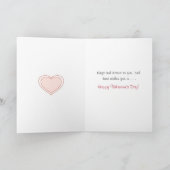 いとこ、自転車、ピンクのウサギのためのバレンタインデー シーズンカード (内部)