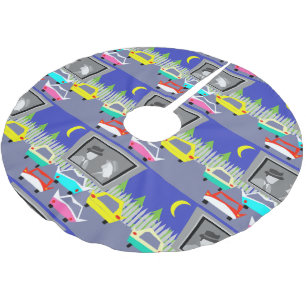 いなか町のドライブ・イン映画クリスマスツリーのスカート ブラッシュドポリエステルツリースカート