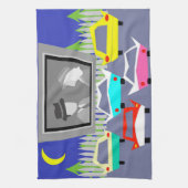 いなか町のドライブ・イン映画台所タオル キッチンタオル (縦)