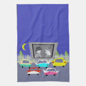 いなか町のドライブ・イン映画台所タオル キッチンタオル (縦)