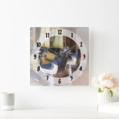 いなか町の理髪店 スクエア壁時計 (ホーム)