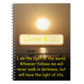 いのちの光の中に身を浸せ:たましいのために ヨハネ 8:12 ノートブック (正面)