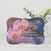 いのちの祝い 招待 ピンクのラン 招待状 (スタンド正面)