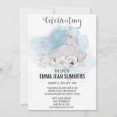 いのちの祝い　白い鳩　水彩画 招待状 (正面)