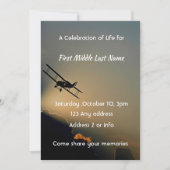 いのちの祝祭  写真 パイロット飛行機が飛ぶ 招待状 (正面)