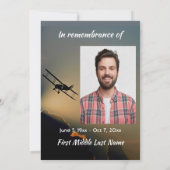 いのちの祝祭  写真 パイロット飛行機が飛ぶ 招待状 (裏面)