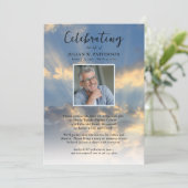 いのちの祝祭 写真 空 雲 葬儀 招待状 (スタンド正面)