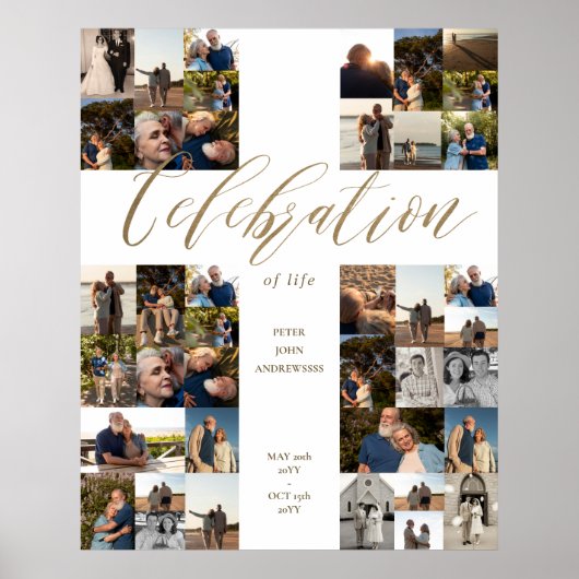 いのちの祭壇 クロス 写真コラージュ 葬儀 ポスター (正面)