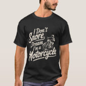 いびきおもしろいバイクもしくは自転車に乗る人オートバイアパレルティー Tシャツ (正面)