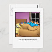 いびきおもしろい夫はがき ポストカード (正面/裏面)