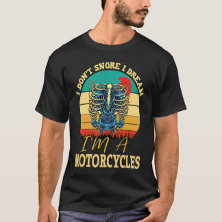 いびきはかかない 私はバイクになる夢を見る レトロ ヴィンテージ Tシャツ