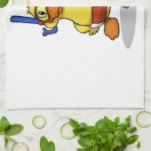 いびきマスクを着たカモ|背景色を選択 キッチンタオル (折り畳み)