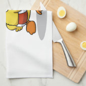 いびきマスクを着たカモ|背景色を選択 キッチンタオル (四つ折り)