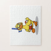 いびきマスクを着たカモ|背景色を選択 ジグソーパズル (縦)