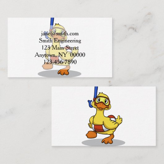 いびきマスクを着たカモ|背景色を選択 名刺 (正面/裏面)