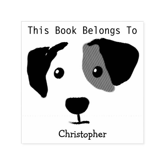 いぶかしげなハッピードッグこの本は次のものだ セルフインキングスタンプ (デザイン)