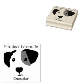 いぶかしげなハッピードッグこの本は次のものだ ラバースタンプ (押印)