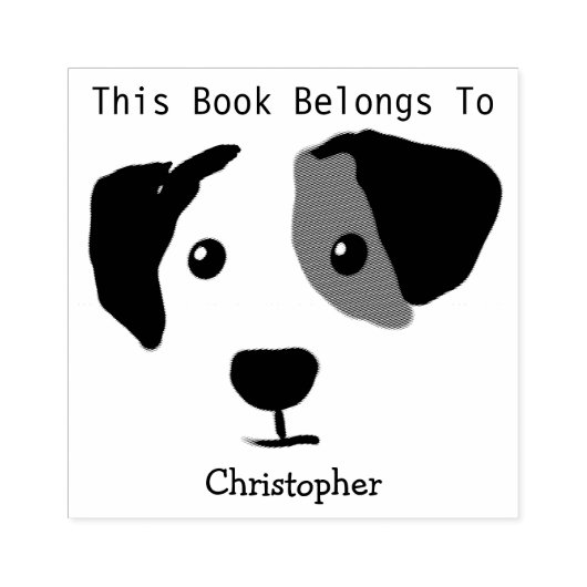 いぶかしげなハッピードッグこの本は次のものだ ラバースタンプ (インプリント)