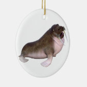 いぶかしげな様子を用いるセイウチ セラミックオーナメント (右)