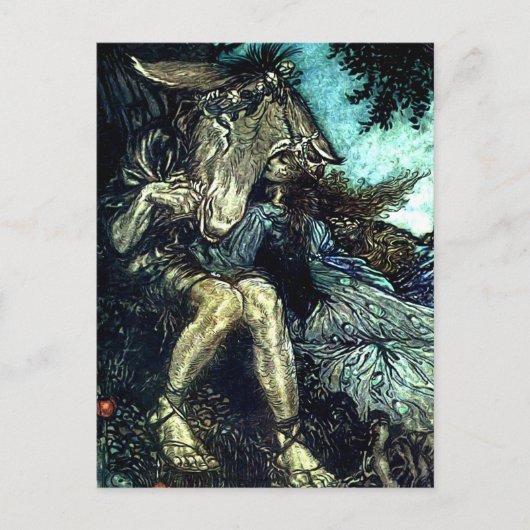「いまどうだ、精霊」アーサー・ラッカムによる妖精の芸術 ポストカード (正面)