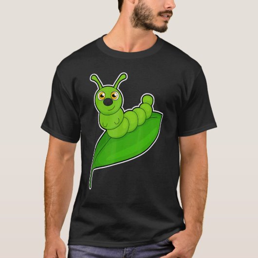 いもむし 葉 Tシャツ (正面)