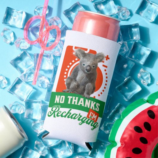 いや感謝してい、コアラ・ベア・バッテリーを充電している スリム缶クーラー (インサイチュ 夏)