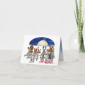 いや…夜の静かクリスマス犬の漫画カード シーズンカード (正面)