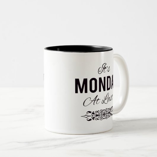 いよいよ月曜日でやる気を起こさせるす ツートーンマグカップ (正面右)