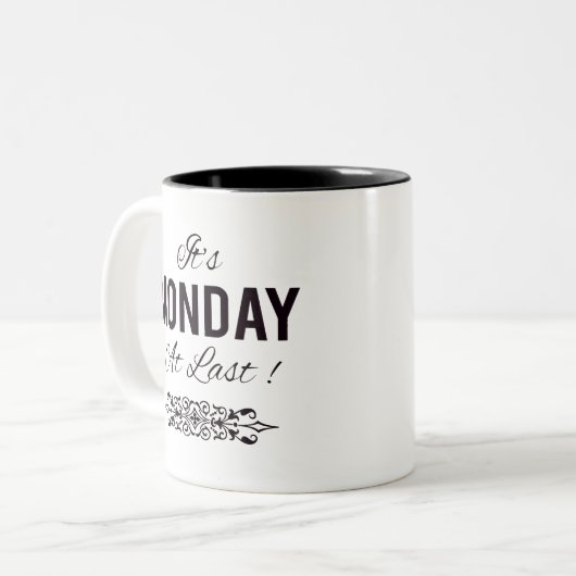 いよいよ月曜日でやる気を起こさせるす ツートーンマグカップ (正面左)