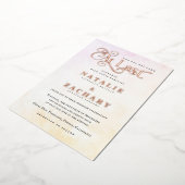 いよいよ来日が結婚金ゴールド 箔招待状 (回転した状態)