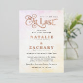 いよいよ来日が結婚金ゴールド 箔招待状 (立ち正面)